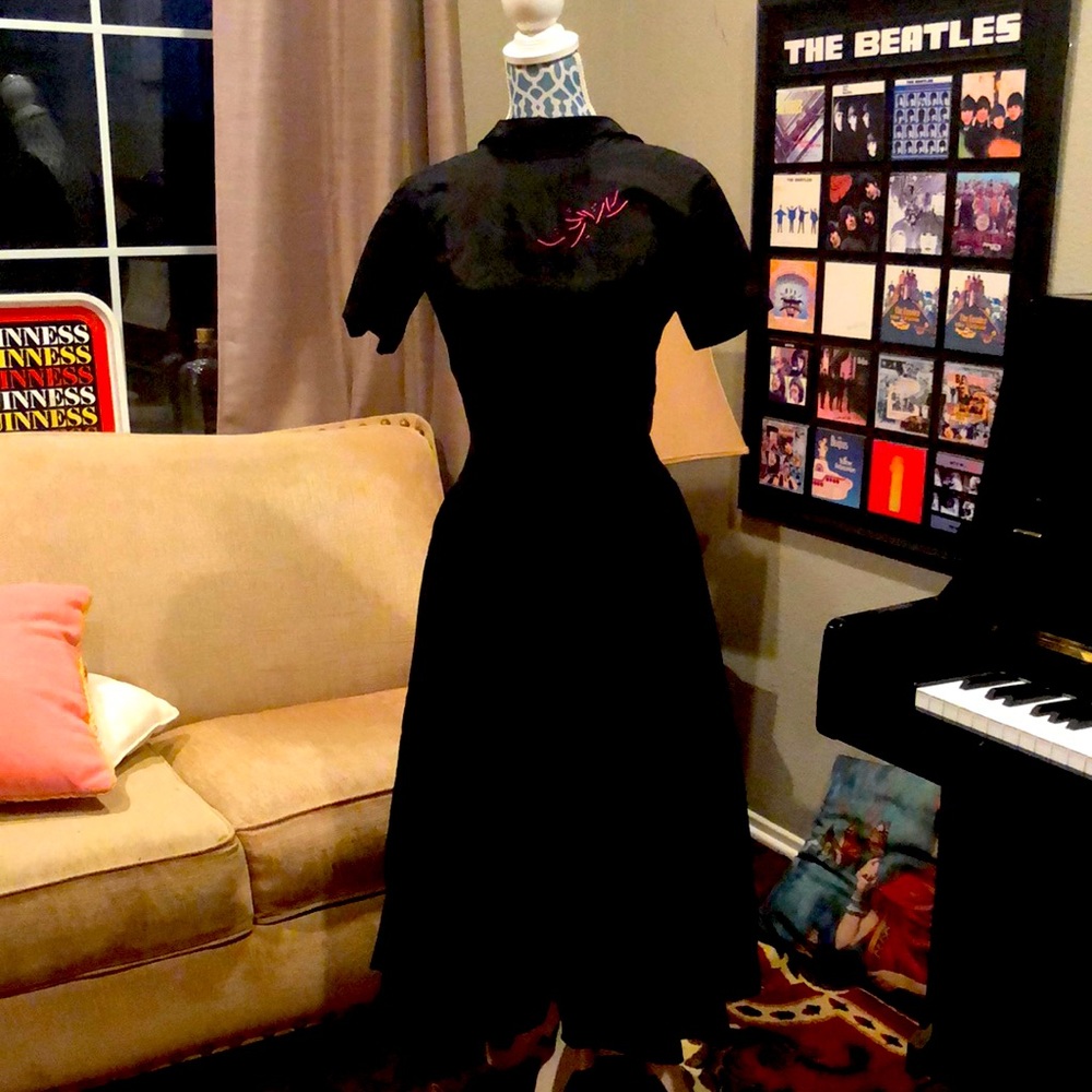 Vintage 50’s Anne Fogarty Black Taffeta Dress